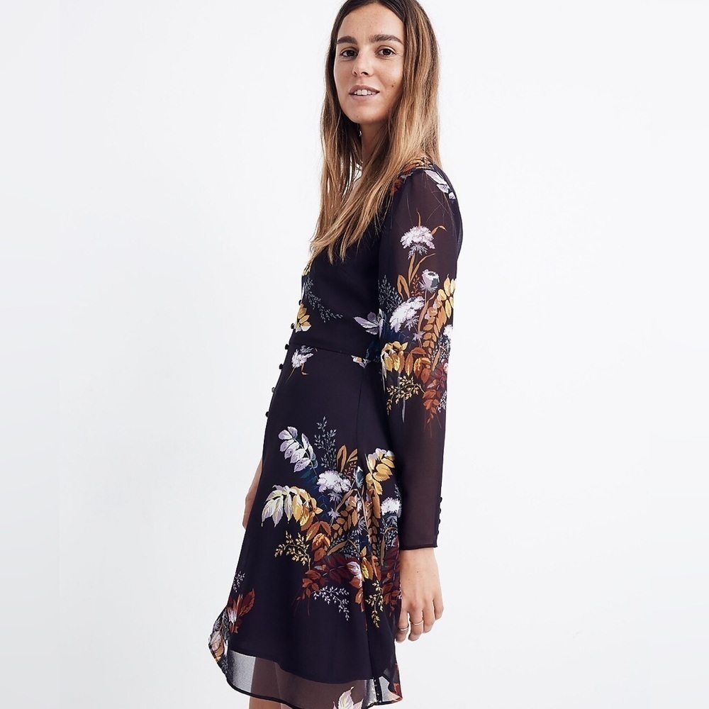Madewell Lilyblossom Button-Front Dress in Blooming Oasis